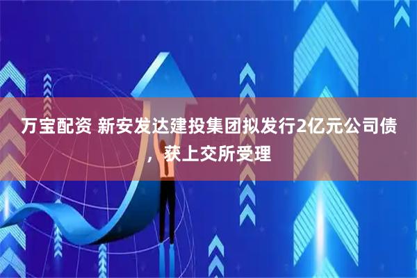 万宝配资 新安发达建投集团拟发行2亿元公司债，获上交所受理